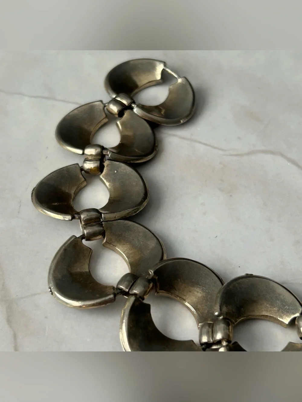 Black Art Deco Link Bracelet